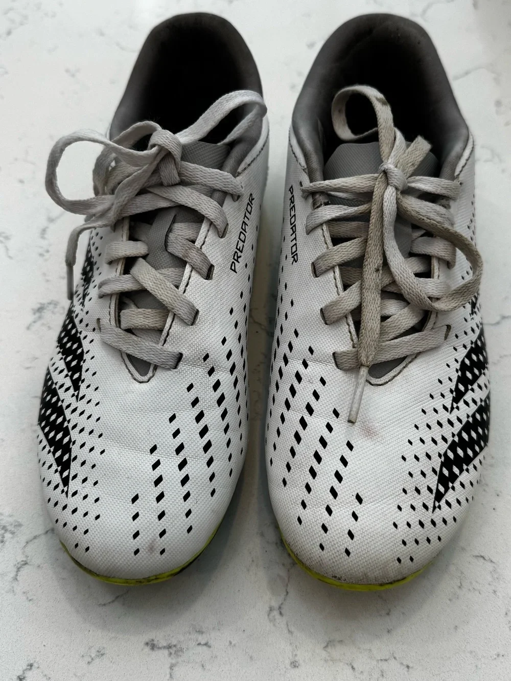 Kids Predator Soccer Sneakers in White and Black boys 2.5